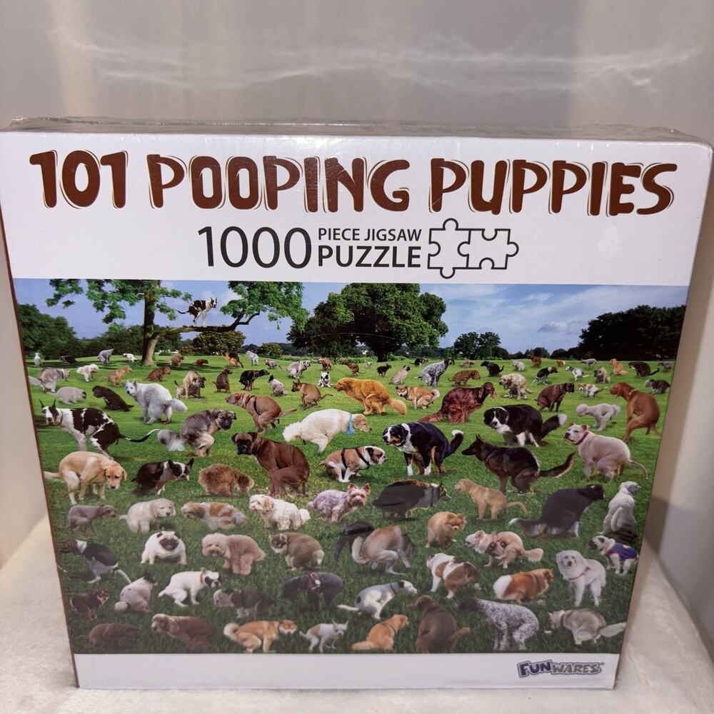 Funwares 101 Pooping Puppies 1000 Piece Jigsaw Puzzle Dog Gift NEW sealed
